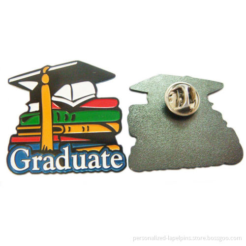 Engraved Graduate Logo Personalized Lapel Pins With Nickel Plated